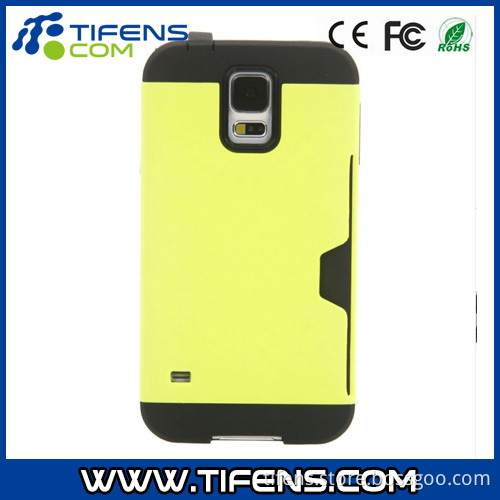 Plug-in Card Thermoplastic Urethane & Plastic Protective Cell Phone Case for Samsung S5